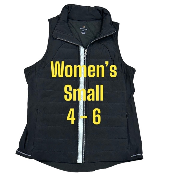 Women’s Tangerine Small 4 - 6 Vest Jacket Coat Black Sleeveless Packable Stretch - Picture 2 of 10
